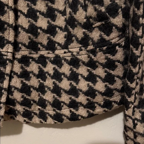 Banana Republic Black and Tan Houndstooth Pea Coat Small - Picture 6 of 8